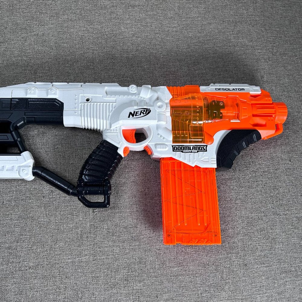 NERF Desolator Doomlands Impact Zone Toy Blaster White Orange NO AMMO